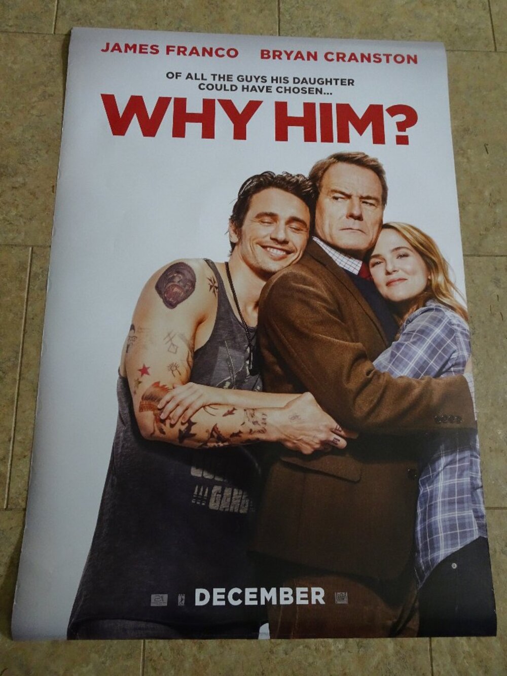 Why Him? - Movie Poster with James Franco as Laird Mayhew & Cranston - Advance